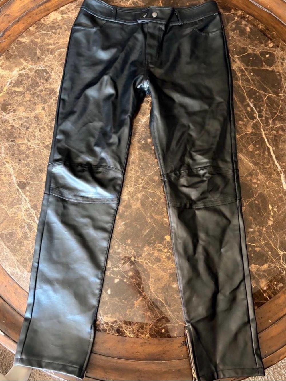 Black Faux Leather Pants
